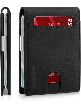 〽️Man Shepherd Leather Money Clip RFID Blocking Pocket Bifold Credit Card Wallet